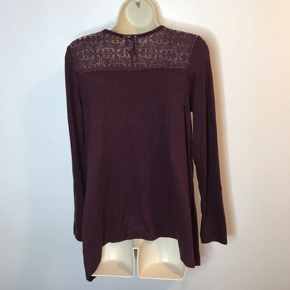 NEW Knox Rose Maroon Long Sleeve Knit Shirt Sweater Buttons XS Extra Small - Picture 4 of 7